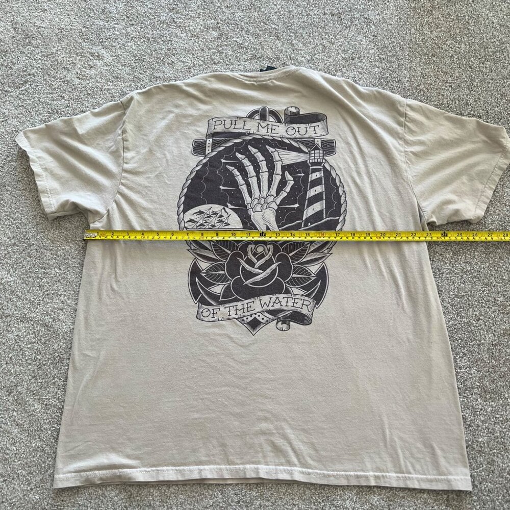 Phinehas Pull Me Out Of The Water Graphic Beige Brown Streetwear Skater Shirt 2X - Picture 6 of 6